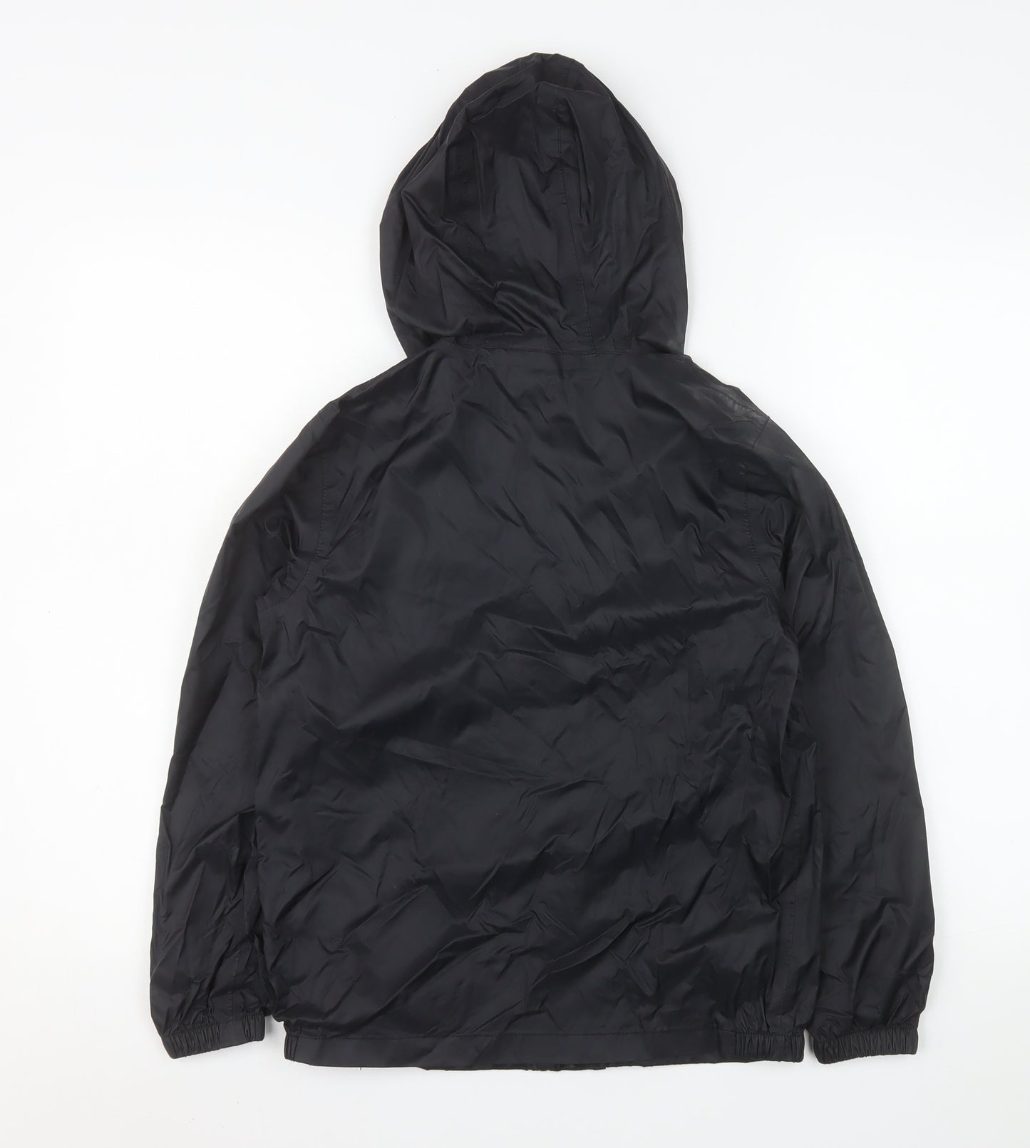 Freedom Trail Girls Black Hooded Rain Coat 9-10 Years Water Resistant Jacket