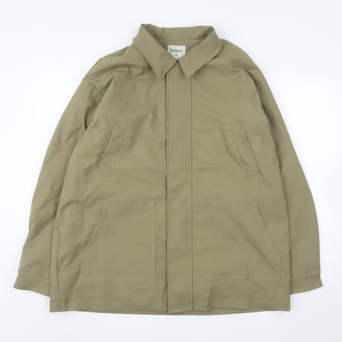 Halara Men's Beige L Basic Jacket Collared Softshell Mid-Length