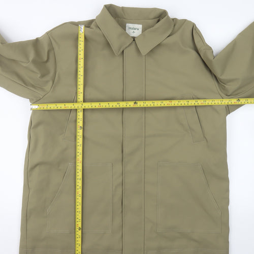 Halara Men's Beige L Basic Jacket Collared Softshell Mid-Length