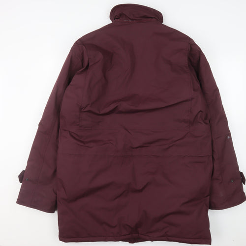 BHS Men's Burgundy Parka Coat M Regular Fit Winter Lined Jacket