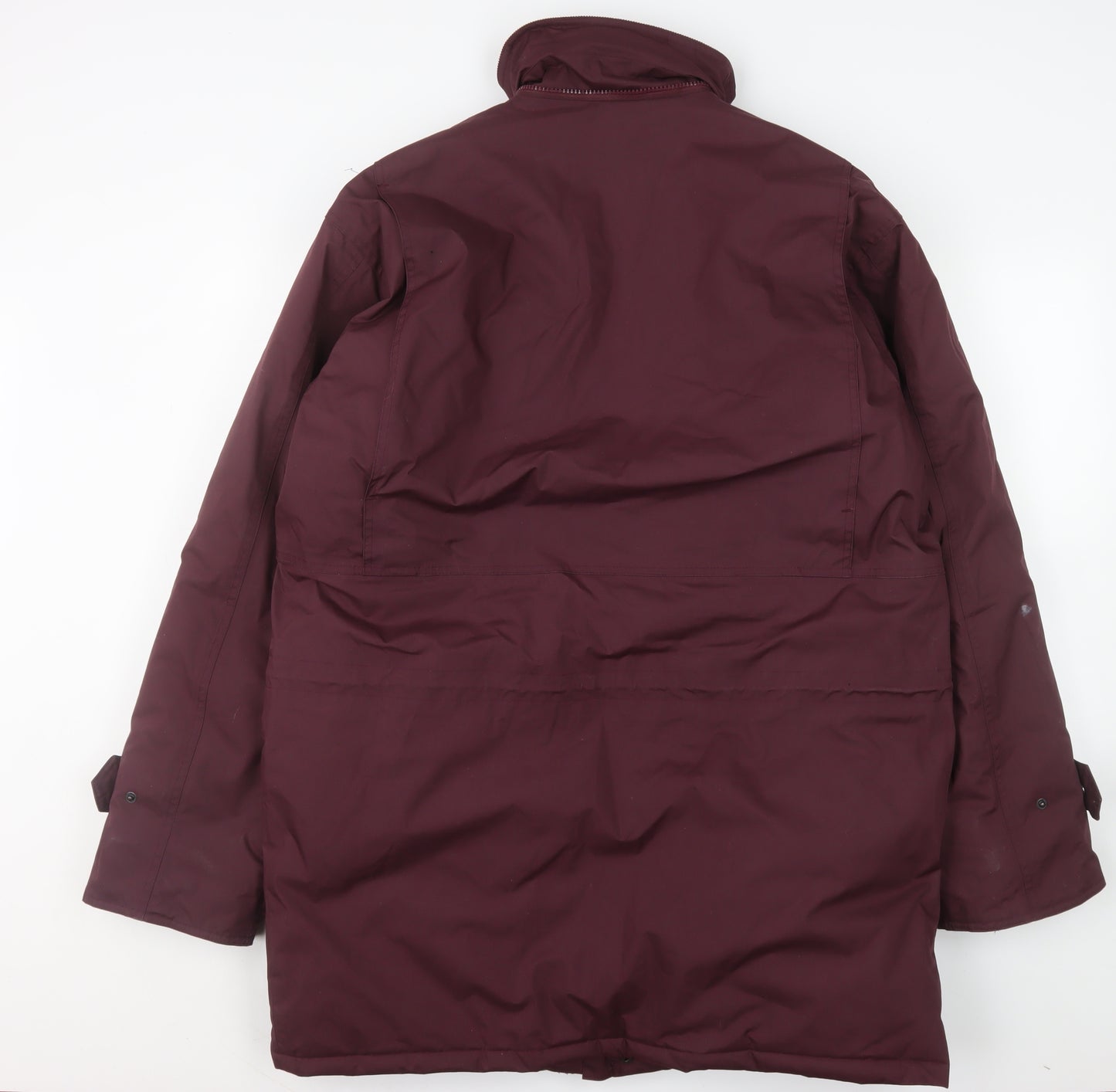 BHS Men's Burgundy Parka Coat M Regular Fit Winter Lined Jacket