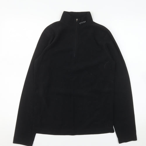 Cross Mens Black Fleece 1/4 Zip Pullover Sweatshirt Size M