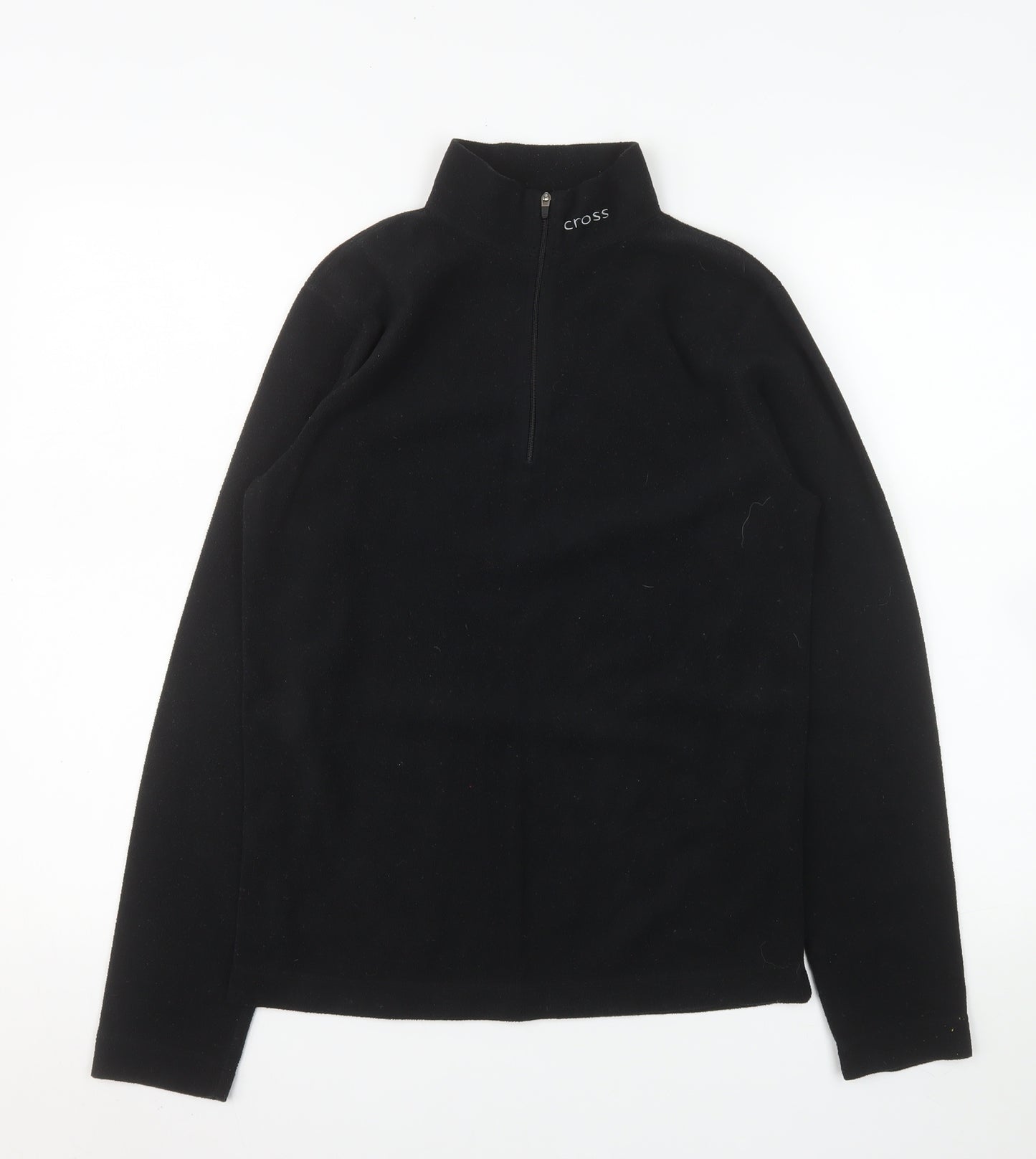 Cross Mens Black Fleece 1/4 Zip Pullover Sweatshirt Size M