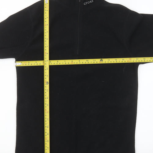 Cross Mens Black Fleece 1/4 Zip Pullover Sweatshirt Size M