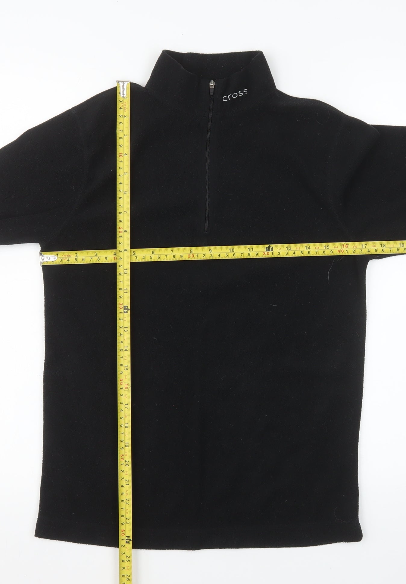 Cross Mens Black Fleece 1/4 Zip Pullover Sweatshirt Size M