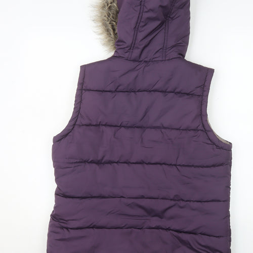 Regatta Women's Purple Hooded Puffer Waistcoat UK 14 Outdoor Gilet