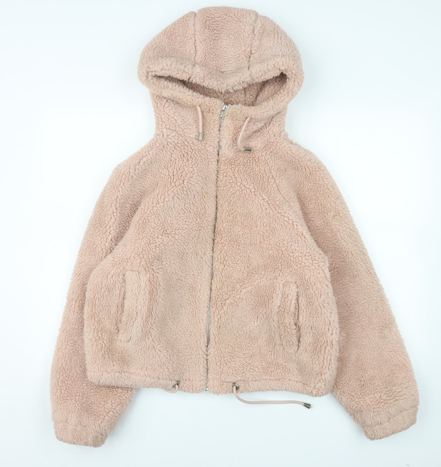 Primark Women’s Pink Fleece Hooded Puffer Jacket XS