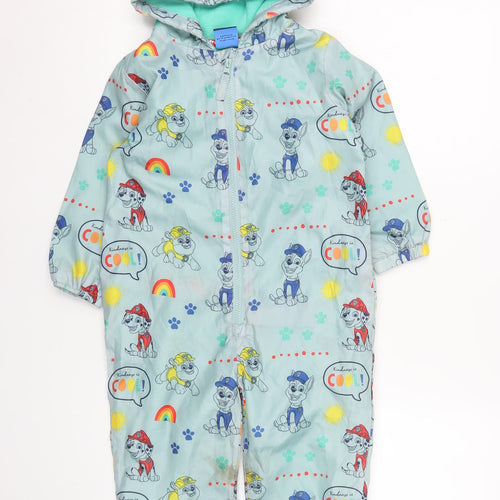 George Boys Blue Paw Patrol Hooded Snowsuit 3-4 Years Lined Full Zip