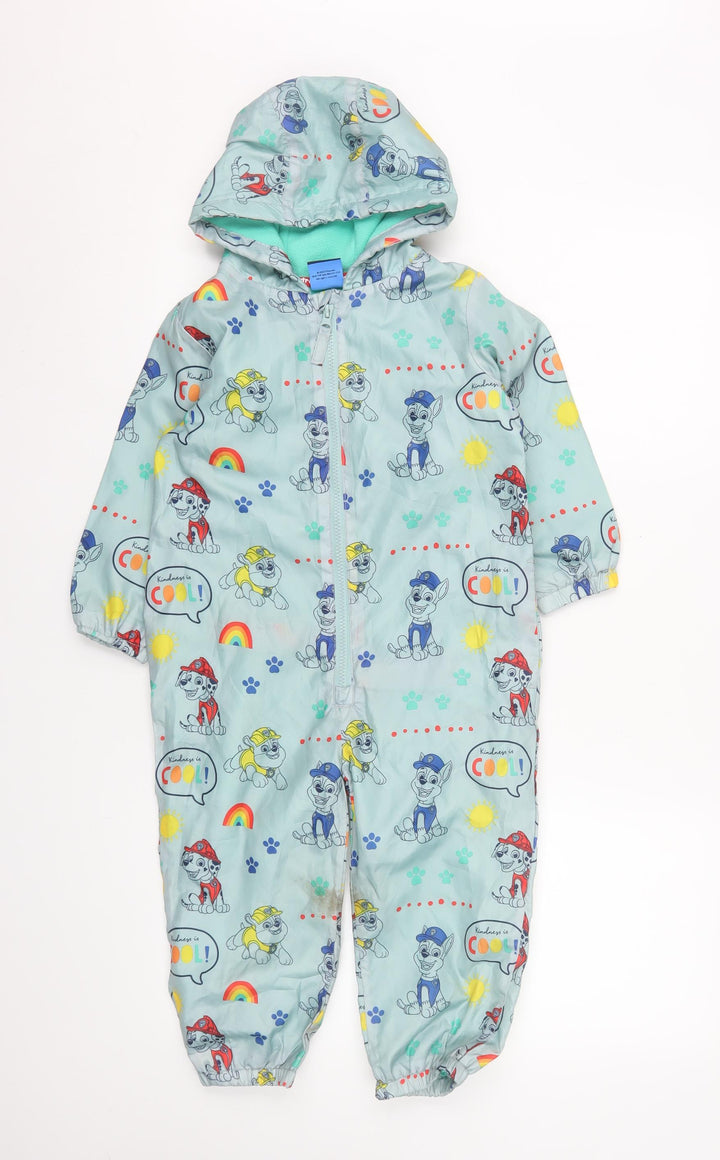 George Boys Blue Paw Patrol Hooded Snowsuit 3-4 Years Lined Full Zip