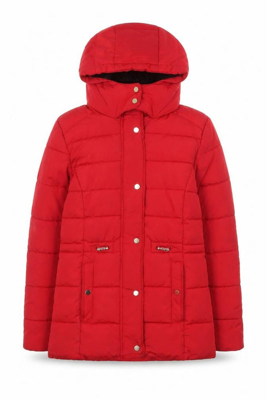 George Girls Red Hooded Puffer Jacket 11-12 Years Winter Coat