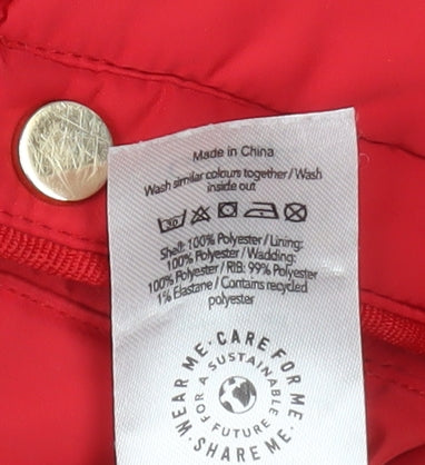 George Girls Red Hooded Puffer Jacket 11-12 Years Winter Coat