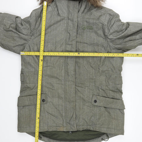 North Ridge Womens Grey Size 14 Winter Padded Parka Jacket