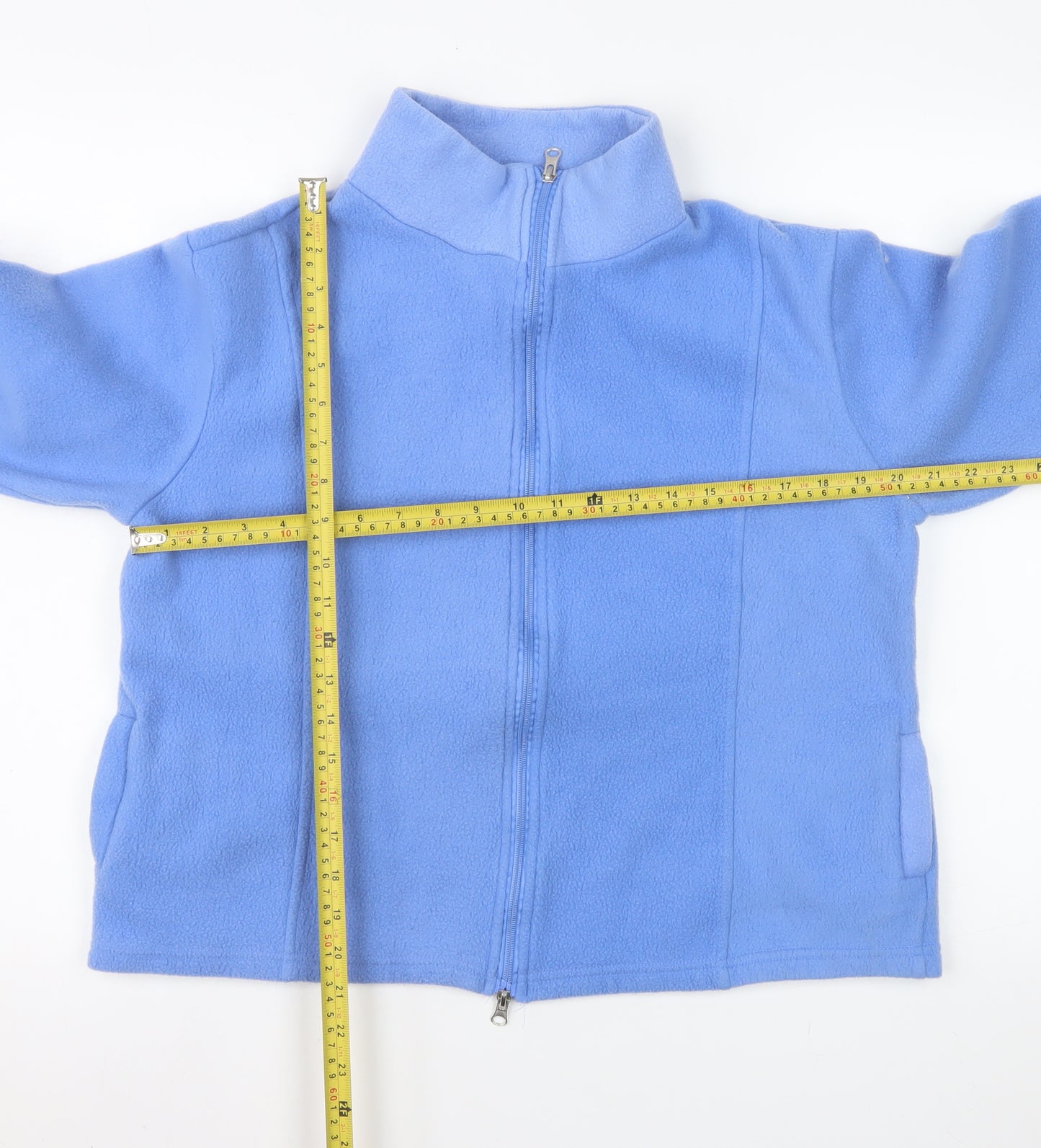 Anne de Lancay Women's Blue Fleece Full Zip Jacket Size M