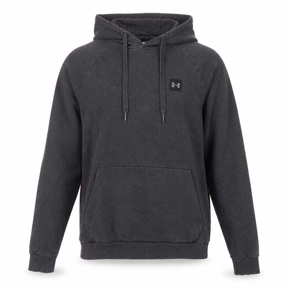 Front view of Under Armour Men’s Black Pullover Hoodie Small Regular Fit Fleece