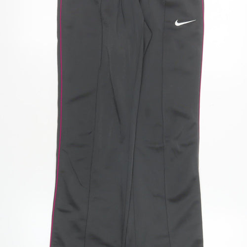 Nike Womens Black XS Track Pants Polyester Elastic Waist Activewear
