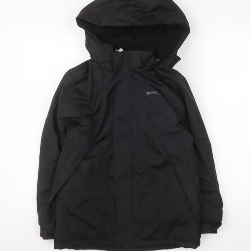 Slazenger Boys Black Waterproof Hooded Rain Coat 13 Years 158cm
