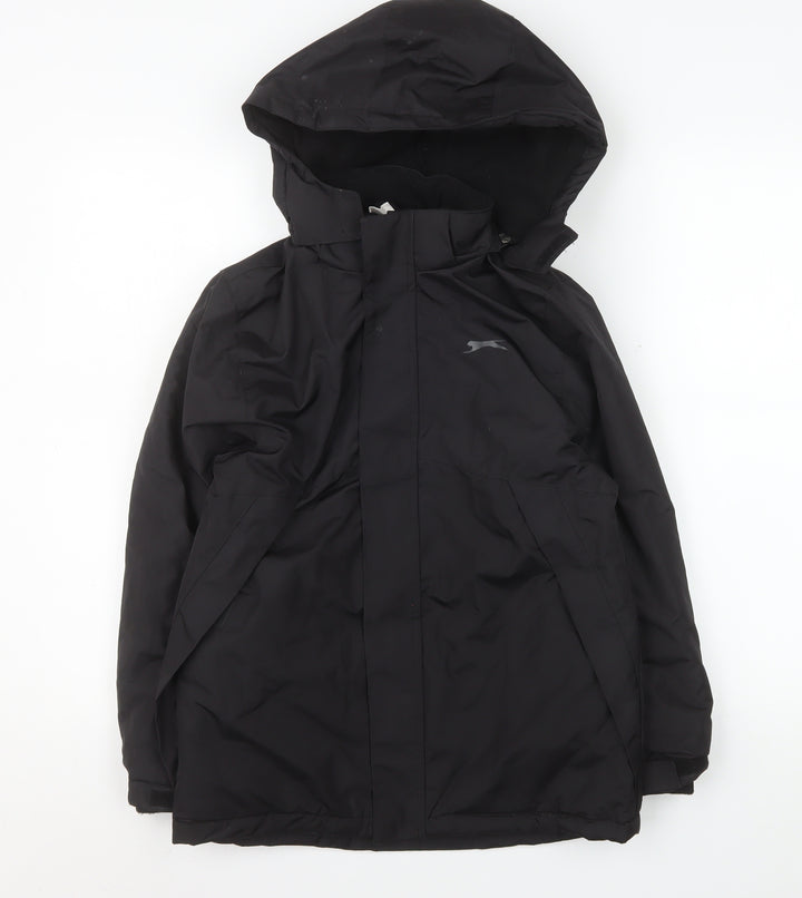 Slazenger Boys Black Waterproof Hooded Rain Coat 13 Years 158cm