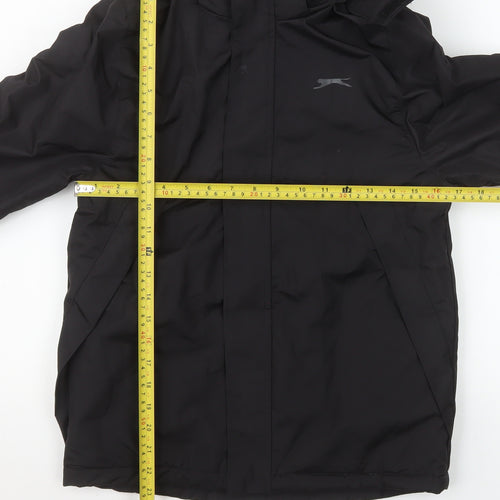 Slazenger Boys Black Waterproof Hooded Rain Coat 13 Years 158cm