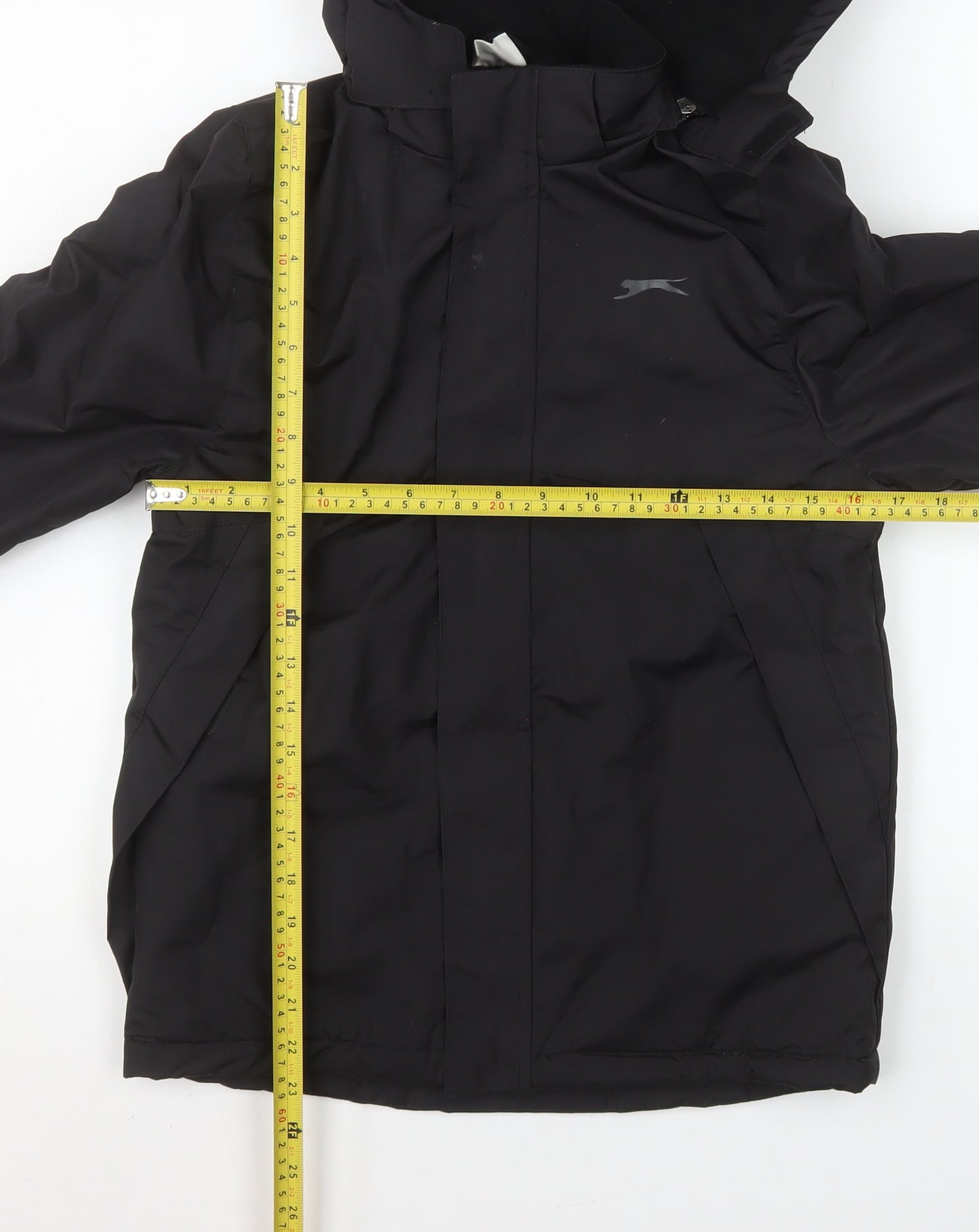 Slazenger Boys Black Waterproof Hooded Rain Coat 13 Years 158cm