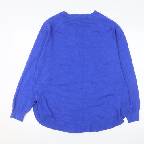 Gallery Men's Blue V-Neck Knit Pullover Jumper Size M