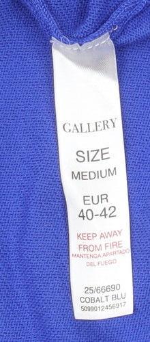 Gallery Men's Blue V-Neck Knit Pullover Jumper Size M