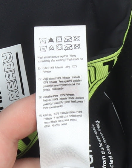 F&F Boys Black 7-8 Years Hooded Water Resistant Rain Coat Jacket