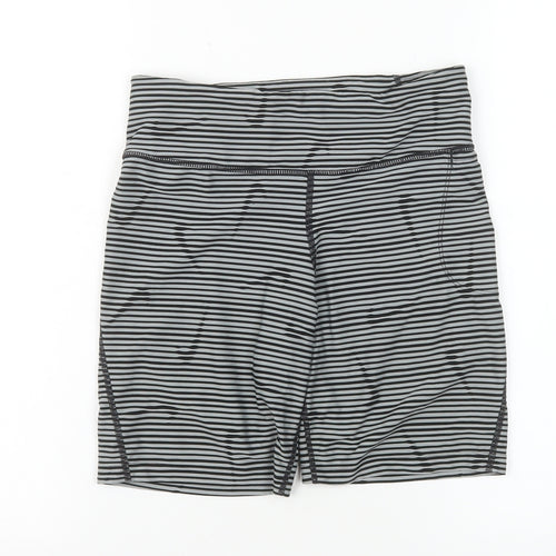 Nike Womens Black Grey Striped Dri-Fit Compression Shorts Size S