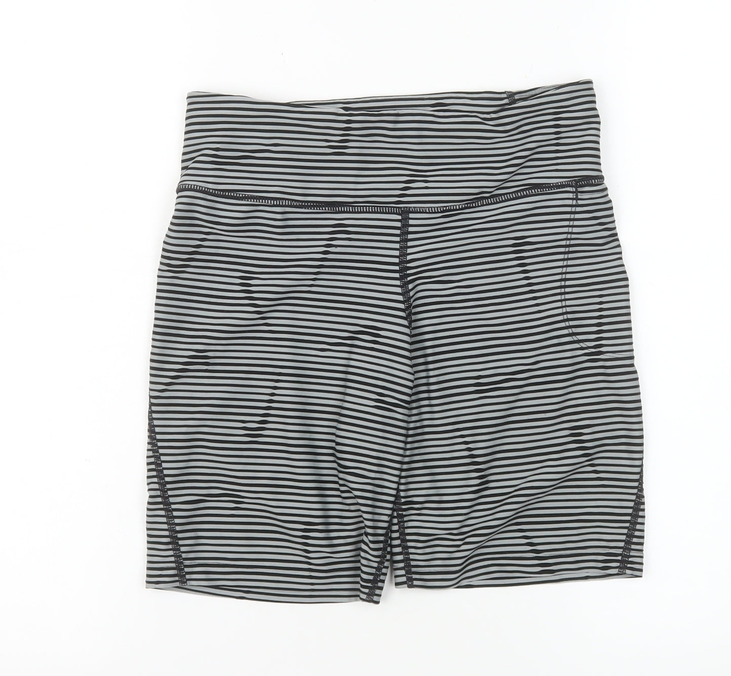 Nike Womens Black Grey Striped Dri-Fit Compression Shorts Size S