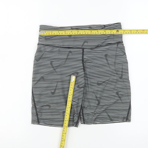 Nike Womens Black Grey Striped Dri-Fit Compression Shorts Size S