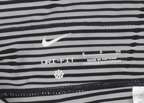 Nike Womens Black Grey Striped Dri-Fit Compression Shorts Size S