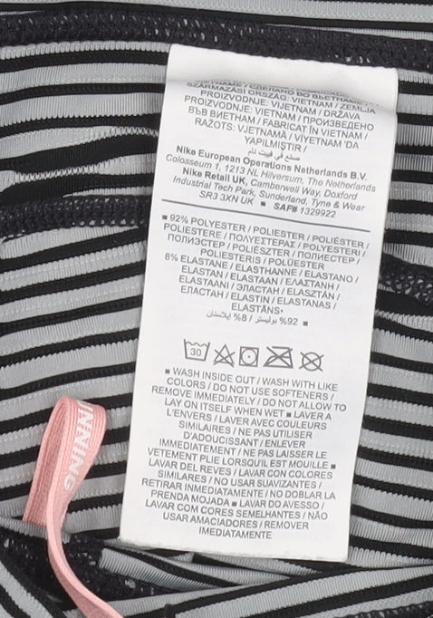 Nike Womens Black Grey Striped Dri-Fit Compression Shorts Size S