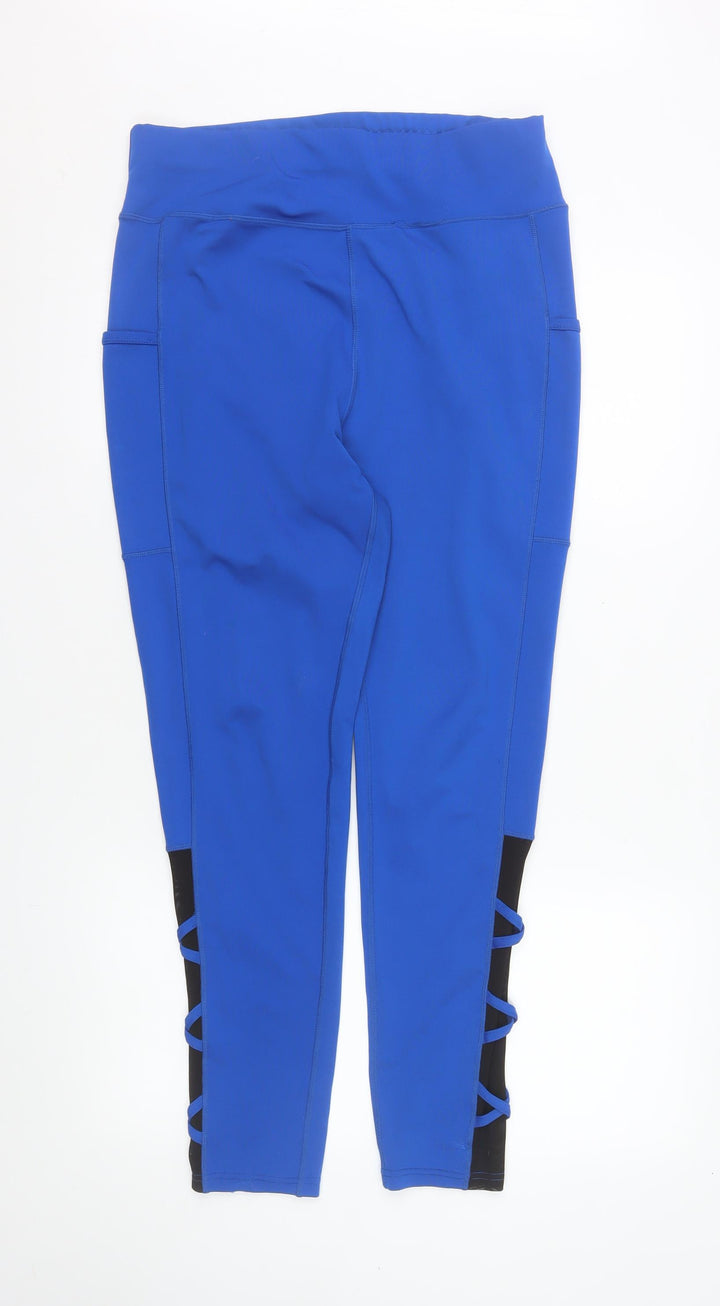 POP FIL Womens Blue XL Stretch Leggings with Side Pockets