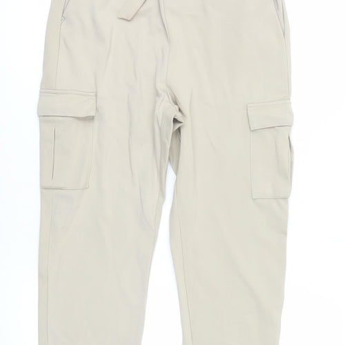 ONLY Women’s Beige Cargo Trousers Belted Regular Fit Size M