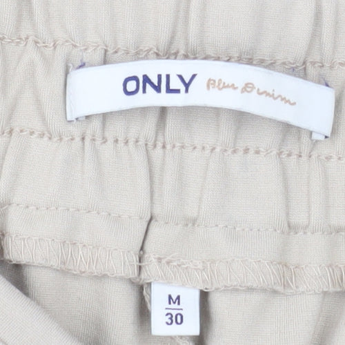 ONLY Women’s Beige Cargo Trousers Belted Regular Fit Size M