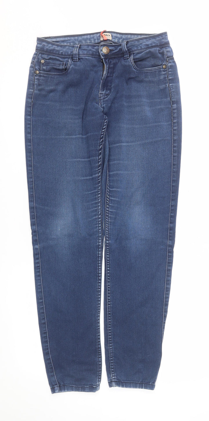 ONLY Women's Blue Mid Rise Straight Jeans Size M L30