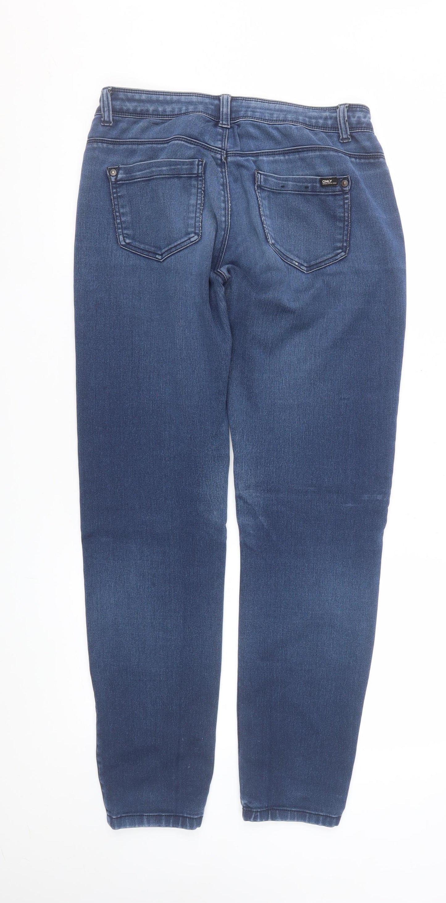 ONLY Women's Blue Mid Rise Straight Jeans Size M L30