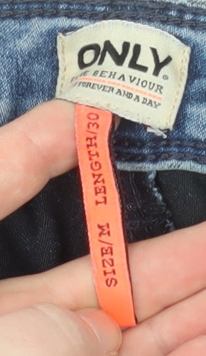 ONLY Women's Blue Mid Rise Straight Jeans Size M L30