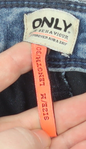 ONLY Women's Blue Mid Rise Straight Jeans Size M L30