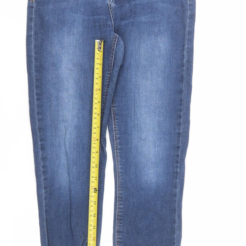 River Island Womens Blue Distressed Skinny Jeans Size 10