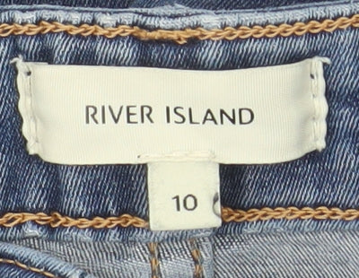 River Island Womens Blue Distressed Skinny Jeans Size 10
