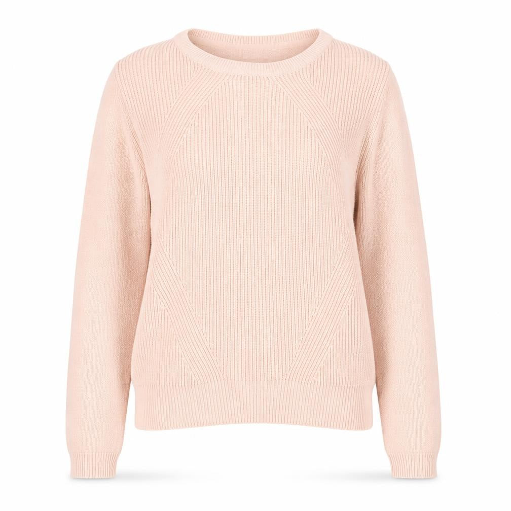 Front view of Vero Moda Women’s Pink Crew Neck Long Sleeve jumper, size M