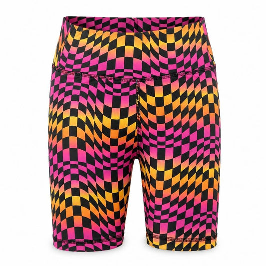 Dunnes Stores Girls Black Multi Biker Shorts 7-8 Years Polyester Stretch