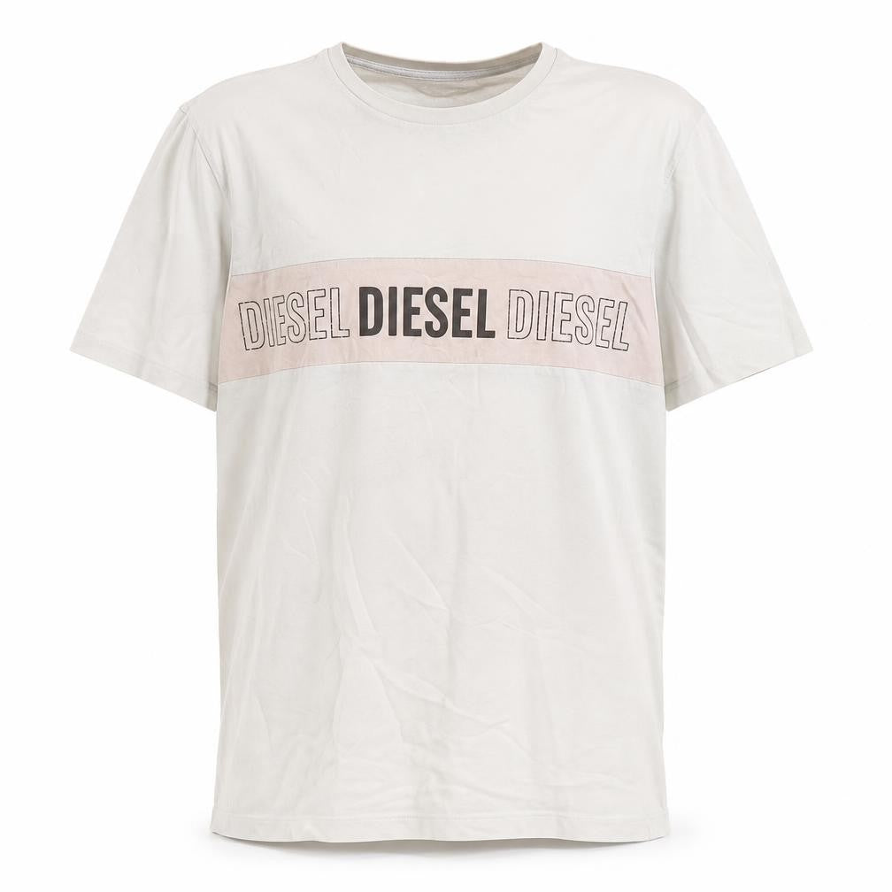 Diesel Men's White XL Graphic Logo Cotton T-Shirt