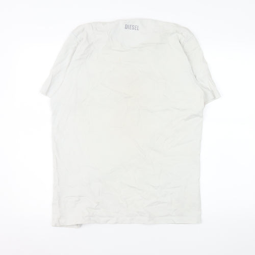 Diesel Men's White XL Graphic Logo Cotton T-Shirt