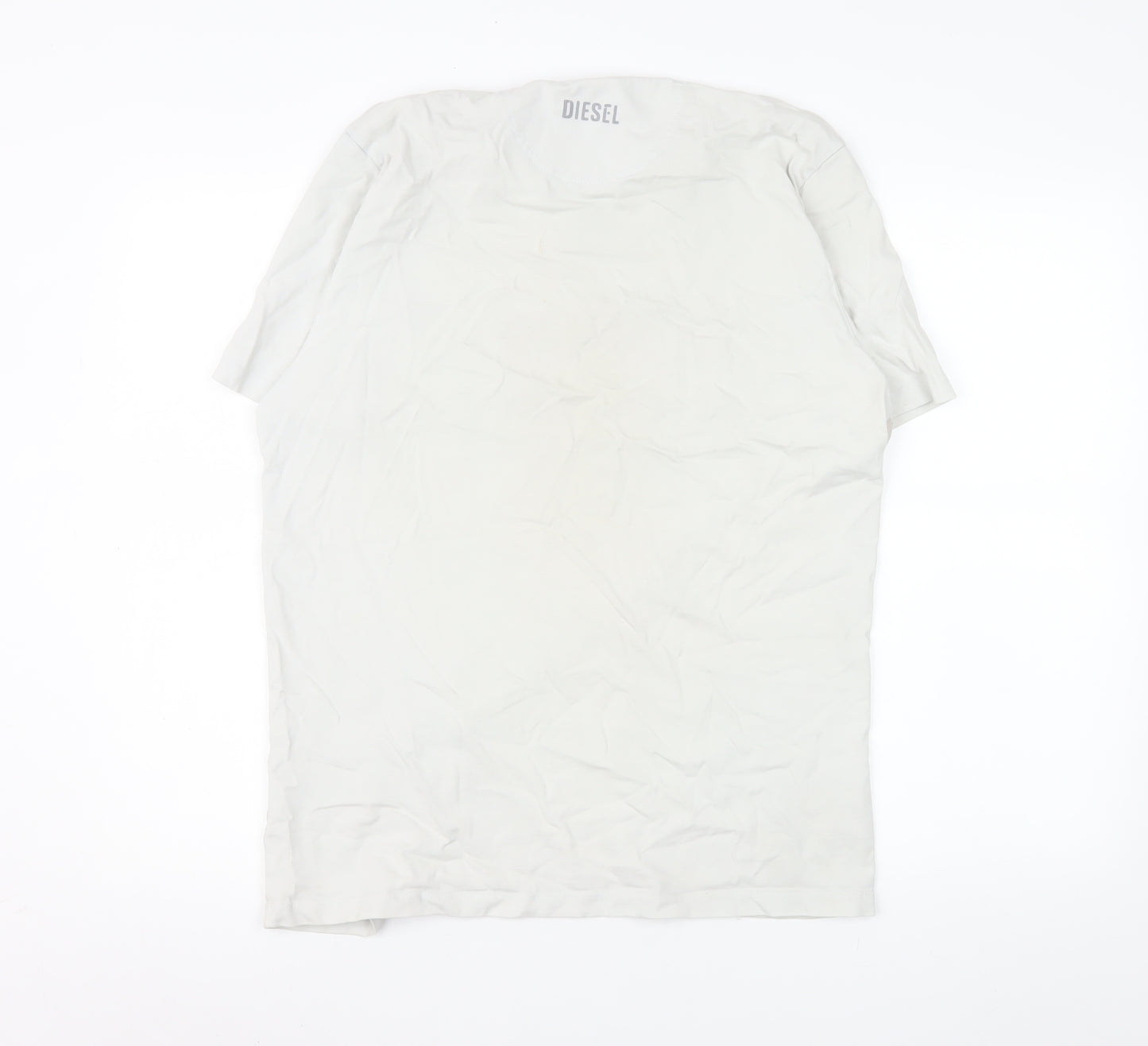 Diesel Men's White XL Graphic Logo Cotton T-Shirt