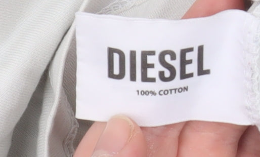 Diesel Men's White XL Graphic Logo Cotton T-Shirt