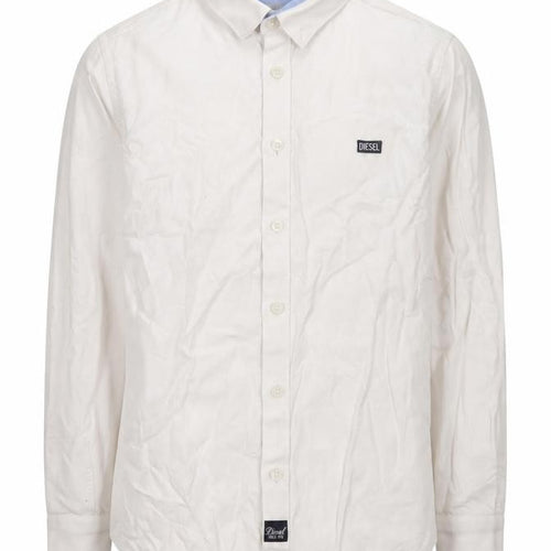 Diesel Boys Beige Button-Up Long Sleeve Shirt Age 9-10 Retro Style