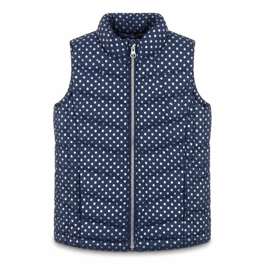 Gap Kids Girls Blue Floral Puffer Gilet Waistcoat 6-7 Years