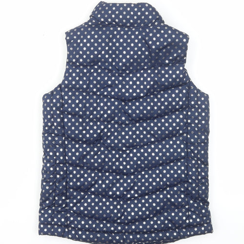 Gap Kids Girls Blue Floral Puffer Gilet Waistcoat 6-7 Years