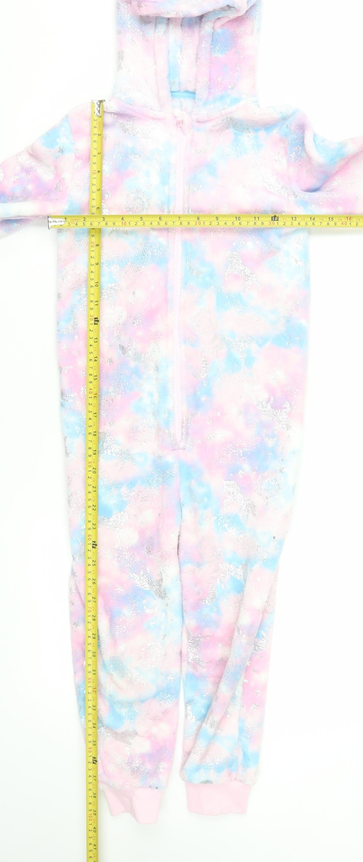 Dunnes Stores Girls Multicoloured Unicorn Hooded Fleece Onesie 7-8 Years